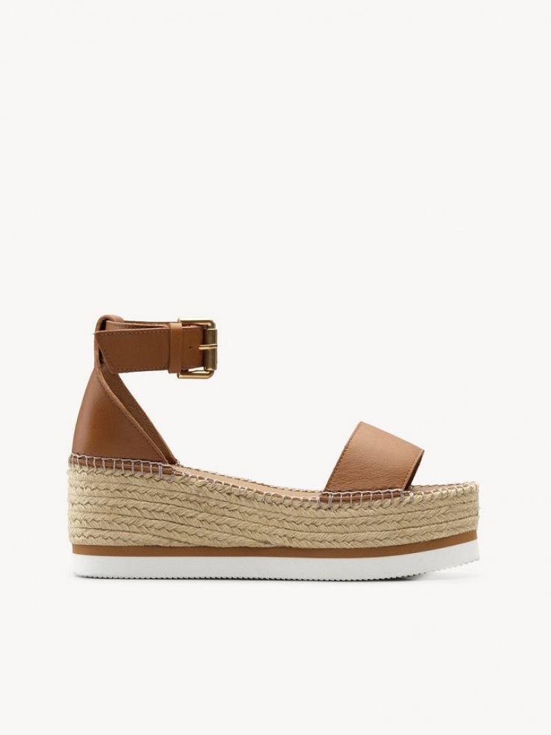 Sandalias Chloe Glyn Alpargata Marrones | CHE-SR14806