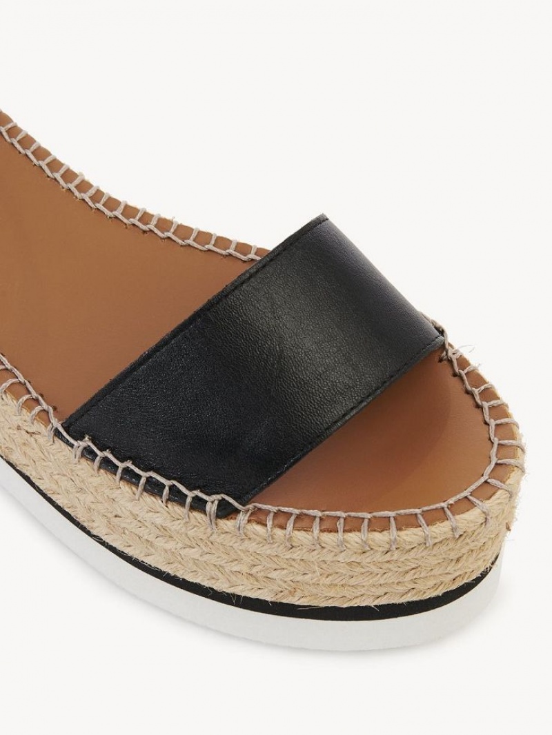 Sandalias Chloe Glyn Alpargata Negras | CHE-SR14836