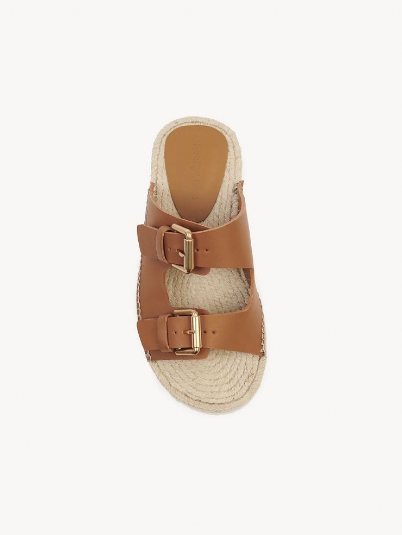 Sandalias Chloe Glyn Plataforma Alpargata Marrones | CHE-SR14832