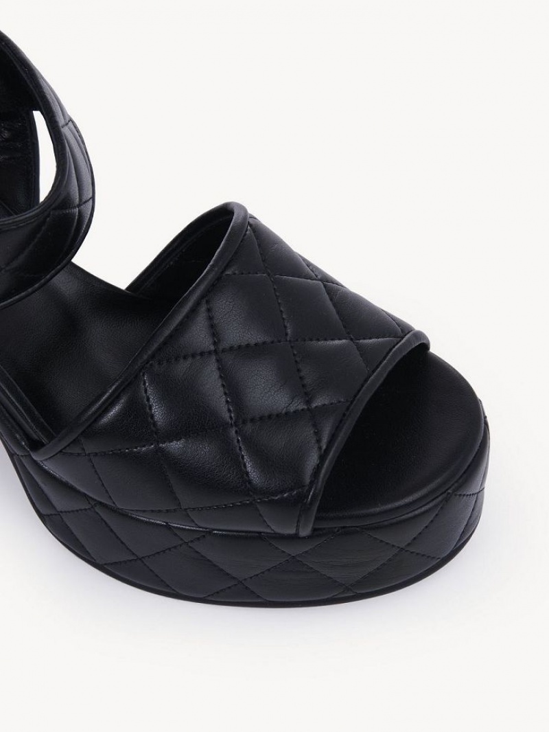 Sandalias Chloe Jodie Plataforma Negras | CHE-SR14813