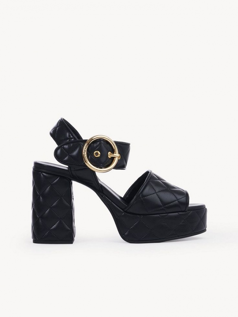 Sandalias Chloe Jodie Plataforma Negras | CHE-SR14813