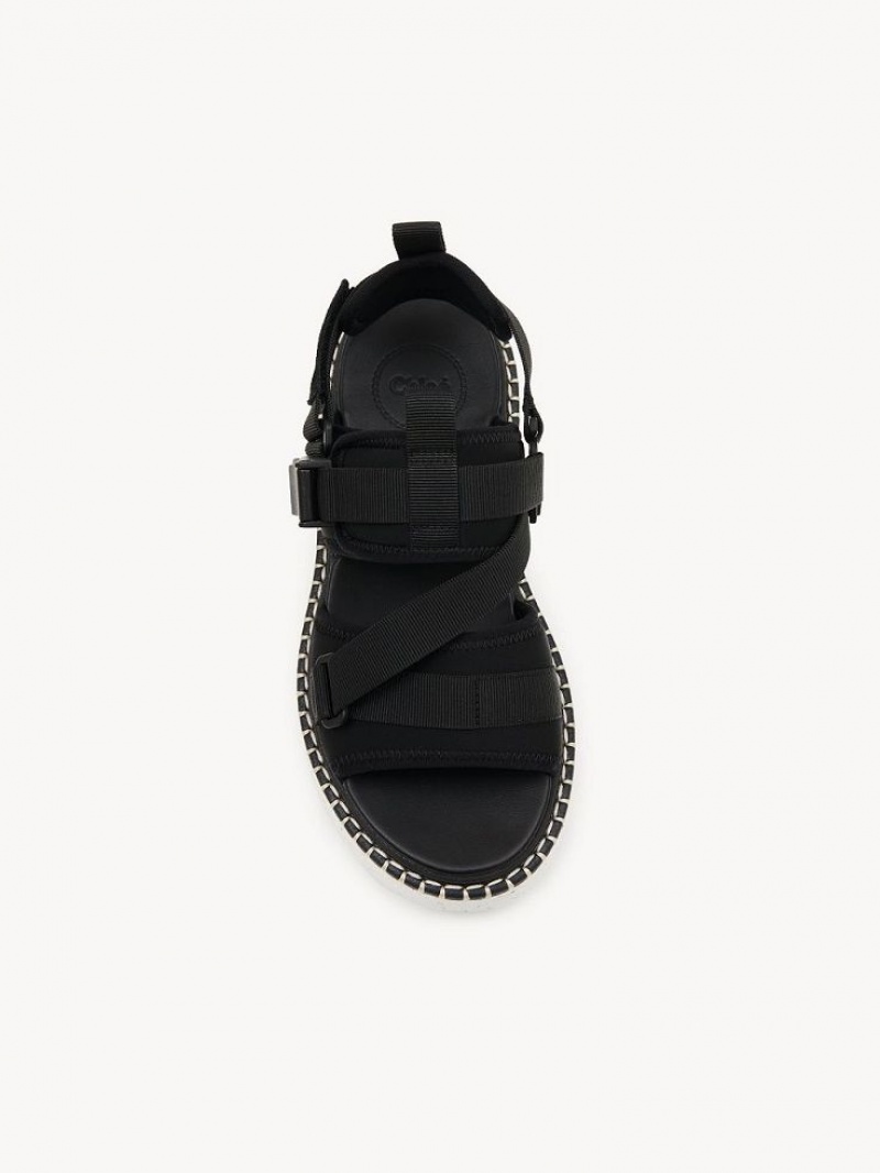 Sandalias Chloe Lilli Planos Negras | CHE-SR14170