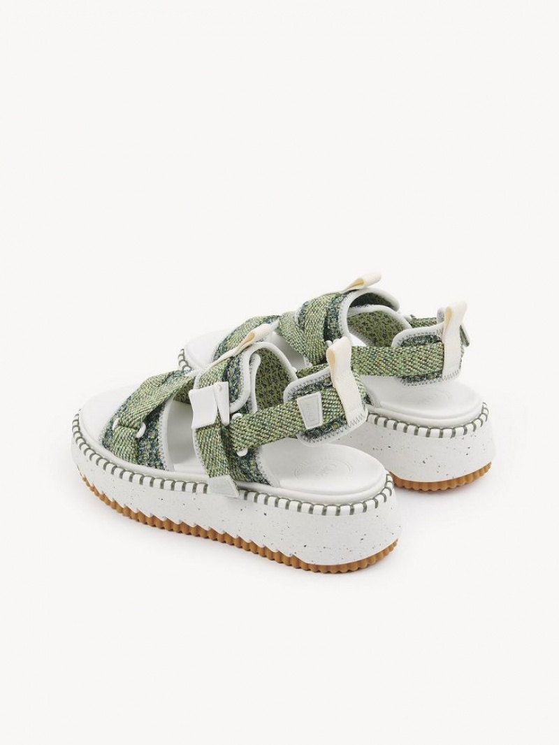 Sandalias Chloe Lilli Planos Verde | CHE-SR14176