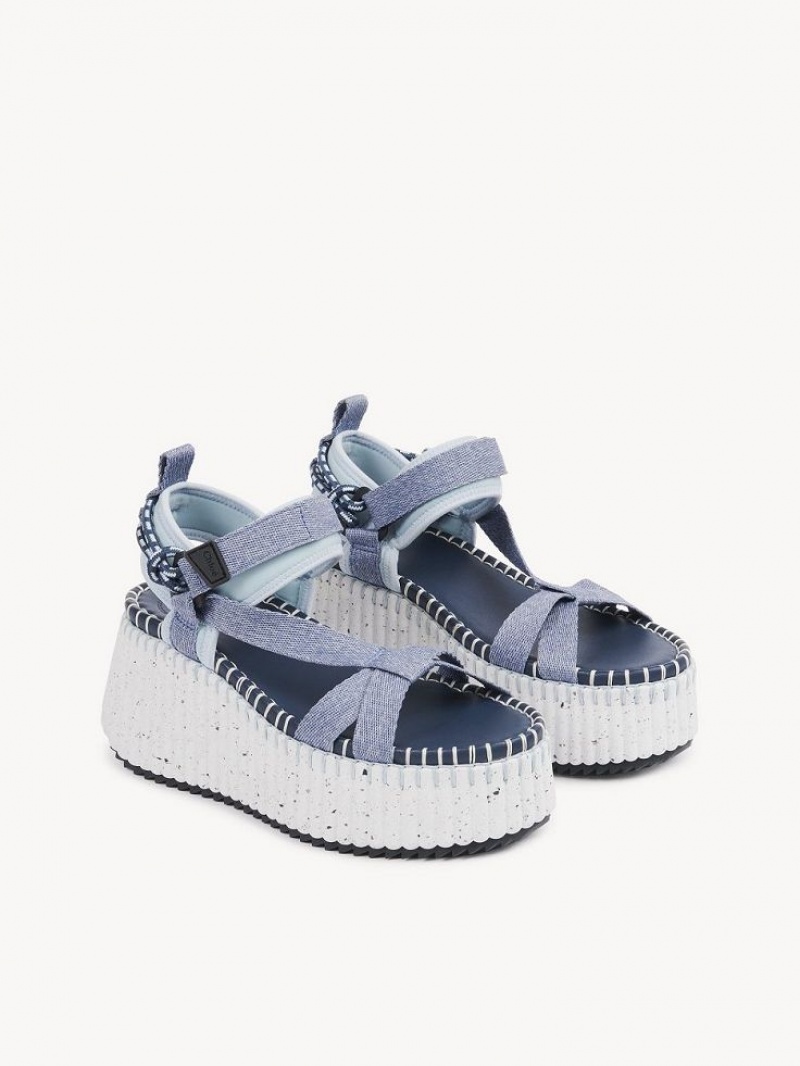 Sandalias Chloe Nama Azules | CHE-SR14148