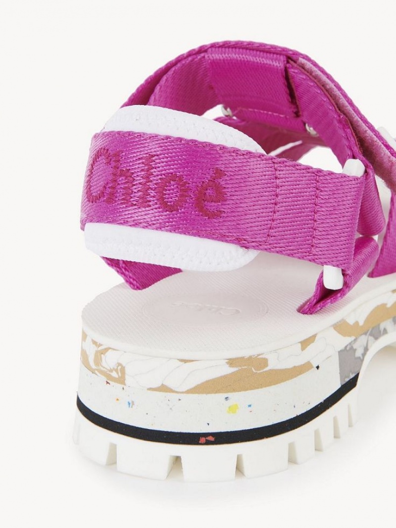 Sandalias Chloe Nikie Active Planos Rosas | CHE-SR14177