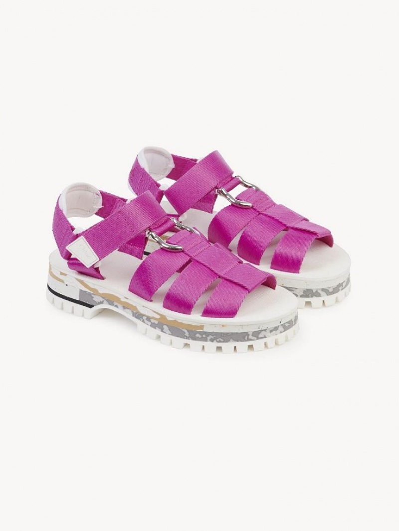 Sandalias Chloe Nikie Active Planos Rosas | CHE-SR14177