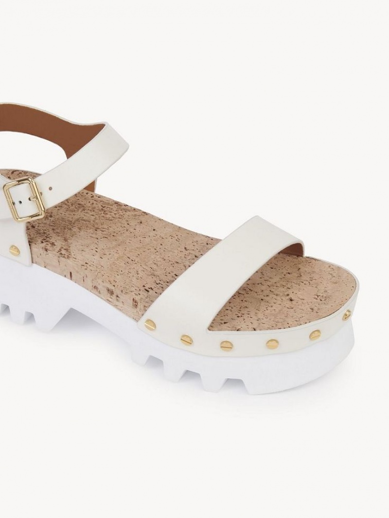 Sandalias Chloe Owena Plataforma Blancas | CHE-SR14162