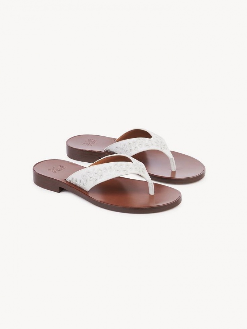 Sandalias Chloe X Eres Paz Planos Blancas | CHE-SR14146