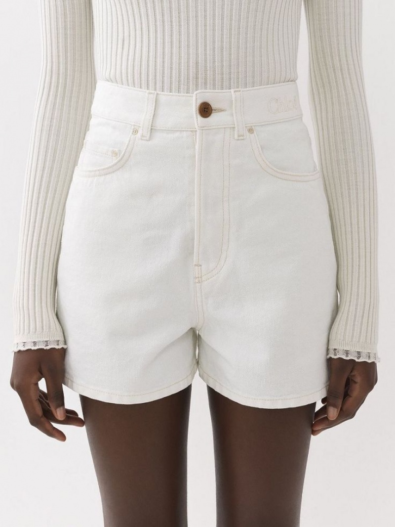 Short Chloe Dukuno Denim Blancas | CHE-SR13978