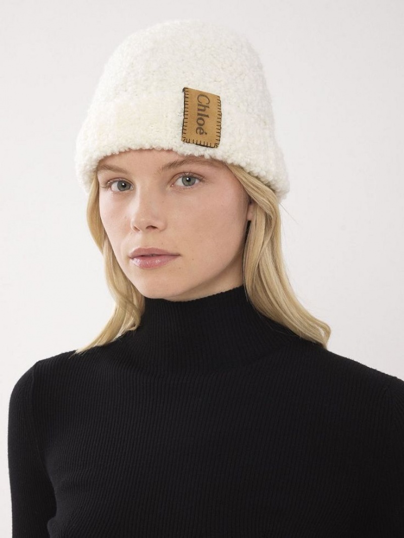 Sombreros Chloe Curly Knit Beanie Beige | CHE-SR14475