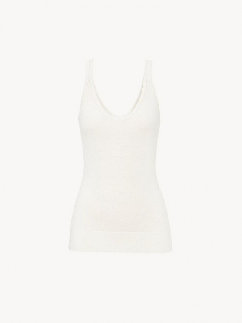 Tops Chloe Classic Tank Blancas | CHE-SR13873