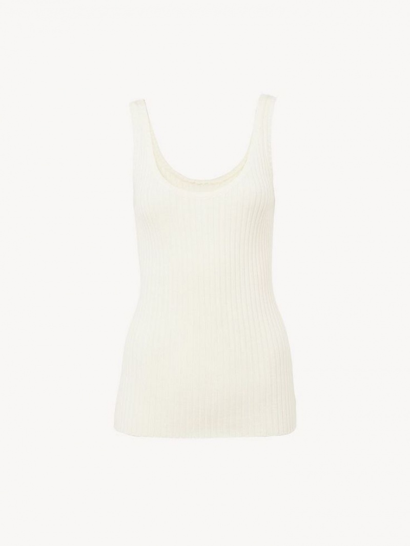 Tops Chloe Classic Tank Blancas | CHE-SR13877