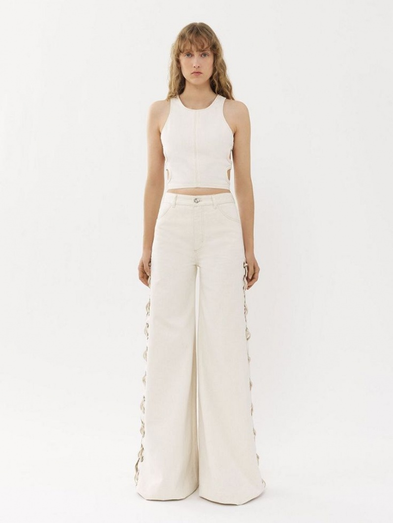 Tops Chloe Cropped Blancas | CHE-SR13880