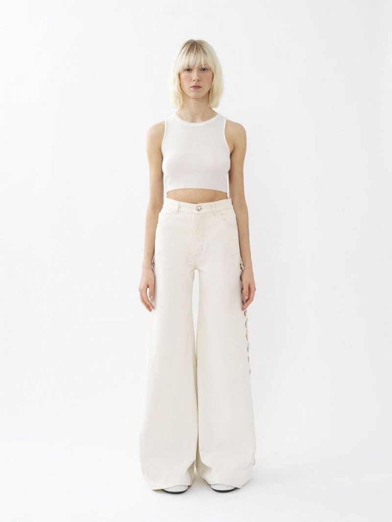 Tops Chloe Cropped Blancas | CHE-SR13881