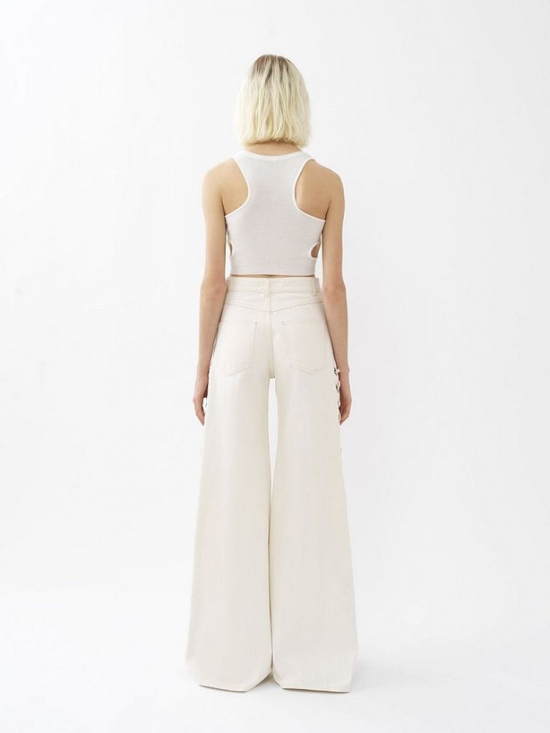 Tops Chloe Cropped Blancas | CHE-SR13881