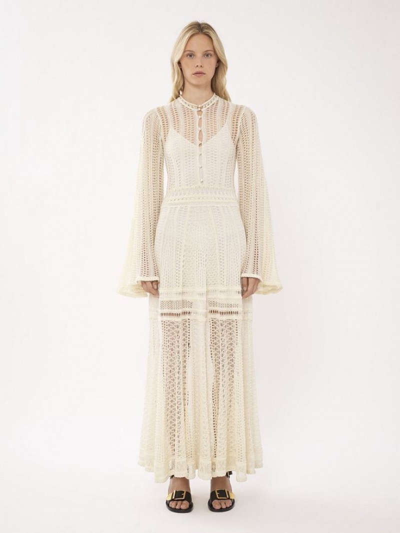 Vestido Chloe Long Flare Blancas | CHE-SR13862