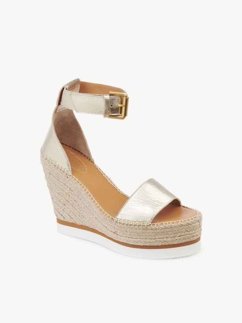 Wedge Chloe Glyn Alpargata Plateadas | CHE-SR14843