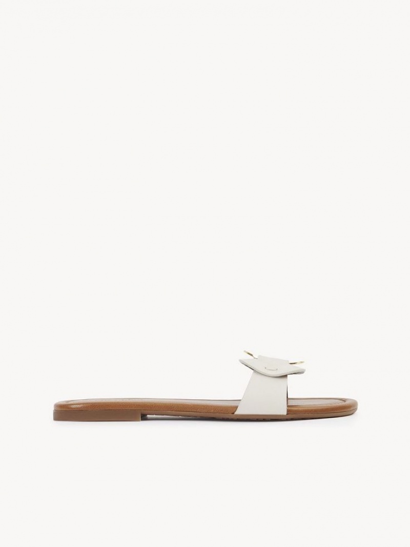 Zapatos Planos Chloe Chany Mule Blancas | CHE-SR14823