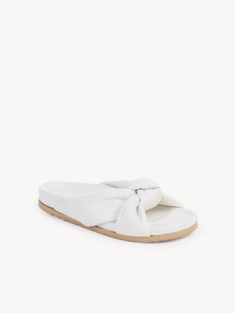 Zapatos Planos Chloe Spencer Chanclas Blancas | CHE-SR14811