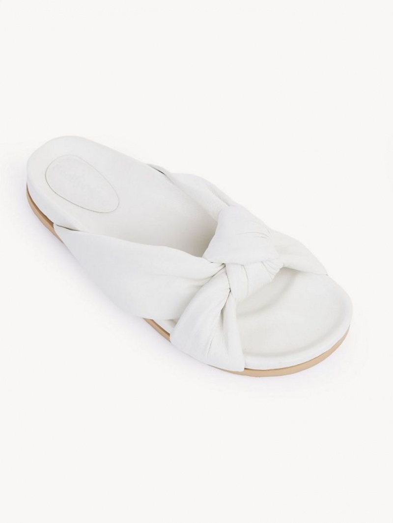 Zapatos Planos Chloe Spencer Chanclas Blancas | CHE-SR14811